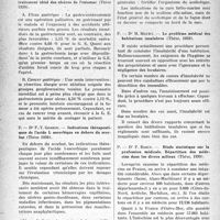 1399 - Page 1376 - Partie scientifique. L'actualité scientifique. Les thèses. La résection large, traitement idéal des ulcères de l’estomac, Dr P. Bourdichon (Thèse 1939) / Indications thérapeutiques de l’acide L ascorbique en dehors du scorbut, Dr F.-Y. Goarin (Thèse 1939) / Action de la cure héliomarine associée à la gymnastique médicale sur les scolioses et le scoliotique, Dr P. Allié (Thèse 1939.) / Le problème médical des habitations insalubres, Dr M. Moury (Thèse, 1939) / Etude statistique sur la profession médicale. Répartition des médecins dans les divers milieux, Dr P. Babin (Thèse, 1939)