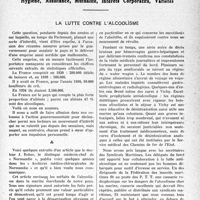 1400 - Page 1377 - Partie professionnelle, Hygiène, Assistance, Mutualité, Intérêts Corporatifs, Variétés. La lutte contre l’alcoolisme