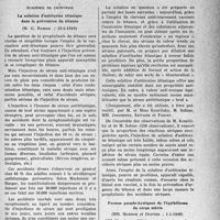 1446 - Page 1423 - Partie scientifique. L’actualité scientifique. Les Sociétés Savantes. Paris. Académie de chirurgie. La solution d’antitoxine tétanique dans la prévention du tétanos, 22-5-1940 / Formes pseudo-kystiques de l’épithélioma du corps utérin, 1-5-1940