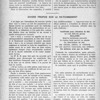 1459 - Page 1436 - Partie professionnelle, Hygiène, Assistance, Mutualité, Intérêts Corporatifs, Variétés. Notions utiles pour les prescriptions magistrales. II. — Trois petites histoires de ce temps / Divers propos sur le rationnement