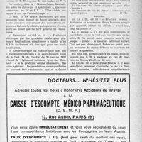 1470 - Page XLIX-1447 - Correspondance. Application des tarifs des honoraires. Rayons U. V. et traitement électrique courant en A. S / Fracture du fémur