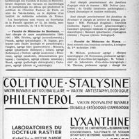 1476 - Page VII-1453 - Dernières Nouvelles. Institut d’Hygiène et d’Epidémiologie / Faculté de Médecine de Bordeaux / Faculté de Médecine de Nancy