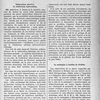 1494 - Page 1471 - Partie scientifique. L’actualité scientifique. La Presse. Tuberculose abortive et réinfection tuberculeuse [(La Presse Médicale, 11 juin 1940.)] / La méningite à bacilles de Pfeiffer [(La Presse Médicale, 21 septembre 1940)]