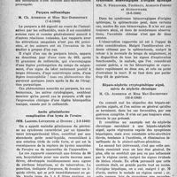 1497 - Page 1474 - Partie scientifique. L’actualité scientifique. Les Sociétés Savantes. Paris. Société médicale des Hôpitaux de Paris. La numération des globulins, test de défense anti-microbienne, (19-7-1940) / Purpura sulfamidique, (7-6-1940) / Ascite gélatiniforme complication d’un kyste de l’ovaire, (2-8-1940). Syndromes hémorragiques d’origine splénique, (9-8-1940) / Hépato-néphrite cryptogénétique aiguë, suivie de néphrite chronique, (16-8-1940)