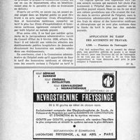1513 - Page 1490-XL - Correspondance. Assurances sociales. Honoraires pour soins à l’hôpital aux assurés sociaux / Application du tarif des accidents du travail. Fracture de l’astragale