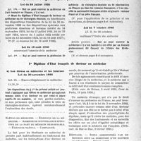 1524 - Page 3 - I. L’Exercice de la médecine en France et dans les Colonies françaises. A) Conditions légales requises pour l’exercice de la médecine. 1° Diplôme d’Etat français de Docteur en médecine. a) Les élèves en médecine et les internes