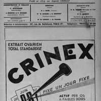 1542 - Page I - Table des matières de l'année 1940. Organe hebdomadaire des praticiens