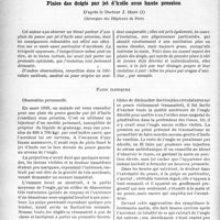 0021 - Page 18 - Travaux originaux. La clinique chirurgicale au goût du jour. Plaies des doigts par jet d’huile sous haute pression, D’après le Docteur J. Hepp [G. Fischer]