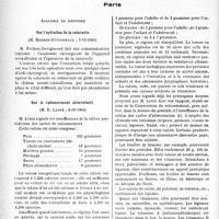 0027 - Page 24 - L'actualité scientifique. Les Sociétés Savantes. Paris. Académie de médecine. Sur l’opération de la cataracte, (1-10-1940) / Sur le rationnement alimentaire, (8-10-1940)