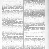 0028 - Page 25 - L'actualité scientifique. Les Sociétés Savantes. Paris. Société médicale des Hôpitaux de Paris. Formation gazeuse sous-cutanée en rapport avec une vaste caverne tuberculeuse superficielle, (6-9-1940) / Septicémie à pneumobacilles de Friedlander avec localisation pulmonaire guérie par la sulfanilamide, (13-9-1940)