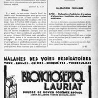 0050 - Page XLV-47 - Application des tarifs d'honoraires. Assurances sociales. Radioscopie et radiographie / Allocations familiales. Obligation d’adhésion à la caisse d'allocations familiales des professions médicales