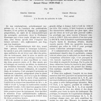0066 - Page 63 - Travaux originaux. Les règles de la sulfamidothérapie de la méningite cérébro-spinale. d'après l'étude de l'endémie méningococcique survenue en France durant l’hiver 1939-1940, Par MM Charles Gernez et Claude Huriez