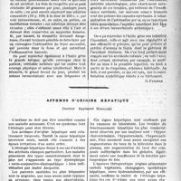 0108 - Page 105 - Travaux originaux. La clinique syphiligraphique au goût du jour. L’huile grise, d’après le Docteur G. Millan / Asthmes d'origine hépatique, Docteur Raymond Mirallès