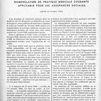 0121 - Page 118 - Assurances sociales. Nomenclature de pratique médicale courante applicable pour les assurances sociales