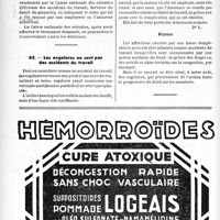 0135 - Page 132-XLVI - Accidents du travail. Formalités nécessaires pour l’obtention des appareils de prothèse / Les engelures ne sont pas des accidents du travail