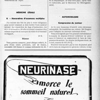 0138 - Page XLIX-135 - Loyers. Réduction de loyer pour défaut de chauffage / Médecine légale. Honoraires d'examens multiples / Automobilisme. Compression du moteur