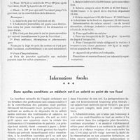 0178 - Page 175 - Informations fiscales. Dans quelles conditions un médecin est-il un salarié au point de vue fiscal