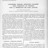 0206 - Page 203 - Partie scientifique / Travaux originaux. L'infiltration tissulaire antiseptique sulfamidée suivie d'aspiration ou d’excision dans la désinfection des plaies contuses, par le Docteur Marcel Chaton