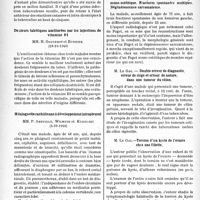 0329 - Page 326 - Extinction des réactions tuberculiniques après une primo-infection, (11-10-1940) / Douleurs tabétiques améliorées par les injections de vitamine Bl, (18-10-1940) / Méningocèle rachidienne à développement intrapleural, (4-10-1940) / Société des chirurgiens de Paris, Séance du. 29 novembre 1940. Un cas probable de maladie de Paget mono-ostéitique. Fractures spontanées multiples. Dégénérescence sarcomateuse / Double erreur de diagnostic, erreur de siège et erreur de nature, dans une tumeur du côlon / Torsion d’un kyste de l’ovaire chez une fillette