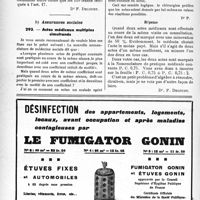 0355 - Page 352-LIV - Application des tarifs d'honoraires. Accidents du travail. Suture de tendons à une phalange / Assurances sociales. Actes médicaux multiples simultanés