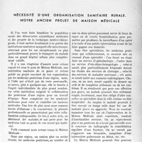 0364 - Page 361 - Propos du jour / Nécessité d’une organisation sanitaire rurale. Notre ancien projet de maison médicale [J. Noir]