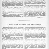 0391 - Page 388 - L’actualité professionnelle. Mouvement sanitaire. Santé publique / Un supplément de savon pour les médecins