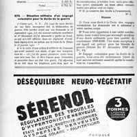 0407 - Page 404-L - Questions diverses. Calcul de la pension d'un réformé de guerre / Situation militaire d’un engagé volontaire pour la durée de la guerre
