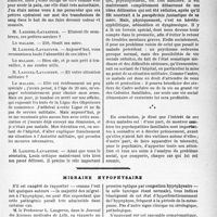 0420 - Page 417 - Travaux originaux. Faculté de médecine de Paris. Clinique des maladies mentales et de l'encéphale, par le Professeur Laignel-Lavastine / Migraine hypophysaire