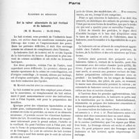 0429 - Page 426 - L'actualité scientifique. Les Sociétés Savantes. Paris. Académie de médecine. Sur la valeur alimentaire du lait écrémé et du babeurre, (24-12-1940) / La dispersion du treponema pallidum en fonction du mode d’inoculation, (12-11=1940)