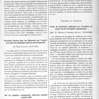 0430 - Page 427 - L'actualité scientifique. Les Sociétés Savantes. Paris. Académie de médecine / Résultats obtenus dans une Maternité par l'emploi préventif des sulfamides après les accouchements, (12-11-1940) / Académie de chirurgie. Action du traitement sulfamide sur l’évolution de quatre cas de méningites traumatiques, (23-10-1940)