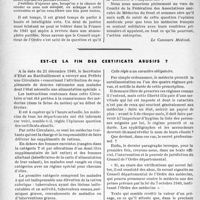 0433 - Page 430 - Bulletin de l’Actualité. Le service de santé dans les camps de prisonniers / Est-ce la fin des certificats abusifs ?
