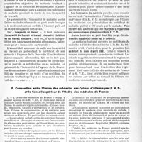 0436 - Page 433 - Assurances sociales. Régimes des soins donnés aux ressortissants des caisses allemandes en zone occupée. Note explicative sur la délivrance des soins aux ressortissants de Caisses-maladie allemandes séjournant en France occupée / Convention entre l’Union des médecins des Caisses d’Allemagne (K. V. D) et le Conseil supérieur de l'Ordre des médecins de France