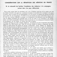 0460 - Page 457 - Propos du jour / Considérations sur la répartition des médecins en France. La nécessité de faciliter l'installation des médecins à la campagne, surtout dans les pays défavorisés [J. Noir]