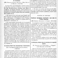 0473 - Page 470 - L’actualité scientifique. Les Sociétés Savantes. Paris. Académie de médecine. Sur les doses de vitamine D dans le traitement du rachitisme, (3-12-1940) / Le marron d’Inde, Son utilisation dans l’alimentation, (3-12-1040) / Académie de chirurgie. Syndrome causalgique consécutif à une plaie de l’artère humérale, (30-10-1940) / L’infiltration stellaire dans les fractures du scaphoïde carpien, (23-10-1940)