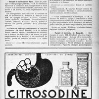 0544 - Page VII-541 - Dernières nouvelles / Académie de médecine / Faculté de médecine de Paris / Chaire de pathologie expérimentale et comparée / Chaire de physiologie / Cours complémentaire d'obstétrique / Faculté de médecine de Marseille