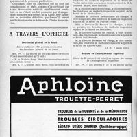 0577 - Page 574-XLIV - Ligue médicale de défense professionnelle, « Le Sou Médical » / A travers l’officiel / secrétariat général de la Santé / Inspection de la Santé / Bourses de l’enseignement supérieur