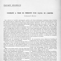0594 - Page 591 - Partie scientifique / Travaux originaux. Conduite à tenir en présence d’un calcul de l'uretère, Professeur G. Marion