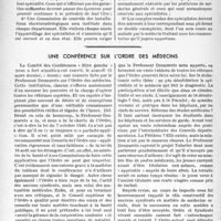 0613 - Page 610 - Bulletin de l’actualité. Quelques considérations personnelles sur la nécessité de règlementer l’exercice de l'électro-radiologie, par J. Surmont / Une conférence sur l'ordre des médecins