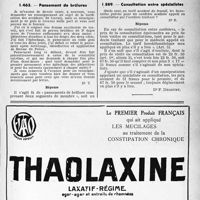 0618 - Page XLI-615 - Application des taries d'honoraires. Assurances sociales. Intervention effectuée à titre gratuit chez un assuré social / Accidents du travail. Pansement de brûlures / Consultation entre spécialistes