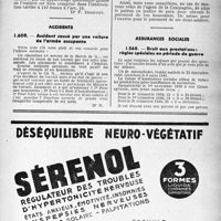 0620 - Page XLIII-617 - Application des taries d'honoraires. Accidents du travail. La contention d'une fracture ou d’une luxation est comprise dans le prix de l'intervention / Accidents. Accident causé par une voiture de l'armée occupante / Assurances sociales. Droit aux prestations: règles spéciales en période de guerre