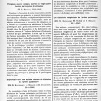 0647 - Page 644 - L'actualité scientifique. Les Sociétés Savantes. Paris. Société médicale des hôpitaux de Paris / Phlegmon gazeux suraigu, mortel en vingt-quatre heures, par injection d’adrénaline, (22-11-1940) / Erythrémie chez une malade atteinte de dilatation de l’artère pulmonaire, (29-11-1940) / Les dilatations congénitales de l’artère pulmonaire, (29-11-1940)