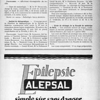 0672 - Page VII-669 - Dernières nouvelles / Faculté de Médecine de Paris / Cours de stomatologie / Institut de thérapeutique / École de sérologie de la Faculté de médecine de Paris