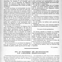 0689 - Page 686 - Travaux originaux. Les aliments envisagés au point de vue vitaminique. Vitamine C (antiscorbutique ; acide ascorbique) / Vitamine D (anti-rachitique) / Vitamine E (de reproduction) [P. Lacroix] / Sur le traitement des staphylococcies par l’anatoxine staphylococcique