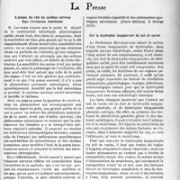 0690 - Page 687 - L’actualité scientifique. La presse. A propos du rôle du système nerveux dans l'occlusion intestinale [(Paris-Médical, 8 février 1941)] / Sur la dystrophie inapparente du lait de vache [(Lyon médical, 13 octobre 1940)]