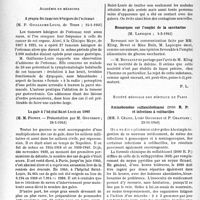 0691 - Page 688 - L’actualité scientifique. Les Sociétés Savantes. Paris. Académie de médecine. A propos des tumeurs bénignes de l'estomac, (14-1-1941) / La gale à l’hôpital Saint-Louis en 1940, (28-1-1941) / Remarques sur l’emploi de la saccharine, (4-2-1941) / Société médicale des hôpitaux de Paris. Aminobenzène sulfamidothlazol (2090 R. P) et infections à colibacilles, (29-11-1940)
