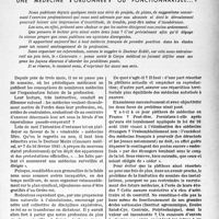 0736 - Page 733 - Partie professionnelle / Que voulons-nous ? Une médecine «ordonnée» ou fonctionnarisée... ?