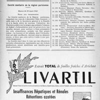 0751 - Page 748-XLVI - Hôpitaux de Paris. Assistants des Services de Médecine, Chirurgie et Accouchements pour 1941 / Comité Sanitaire de la région Parisienne / Ligue médicale de défense professionnelle, « Le Sou Médical »