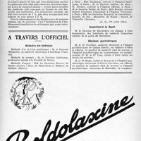 0753 - Page 750-XLVIII - Fédération des Associations Amicales des Médecins du Front / A travers l’officiel / Médailles des épidémies / Inspection de la Santé / Hôpitaux psychiatriques
