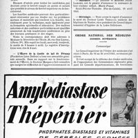 0801 - Page 798-VIII - Une nouvelle carrière intéressanté pour les jeunes femmes / L’Oeuvre de la Goutte de lait de Fécamp / École de médecine de Reims / Naissance / Nécrologie [Docteur Louis Thibault] / Ordre national des médecins conseil supérieur. Communiqué