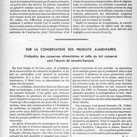 0815 - Page 812 - Prophylaxie de l’intoxication benzolique / Sur la conservation des produits alimentaires. L’industrie des conserves alimentaires et celle du lait conservé sont l’oeuvre de savants français